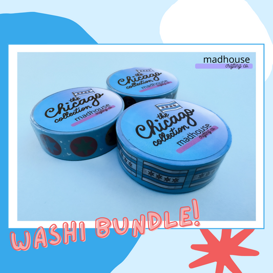 WASHI Bundle - The Chicago Collection - ALL Three 15mm Chicago Washi Rolls