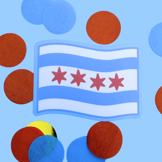Chicago Flag Sticker - Matte & Holo Stickers - the Chicago Collection