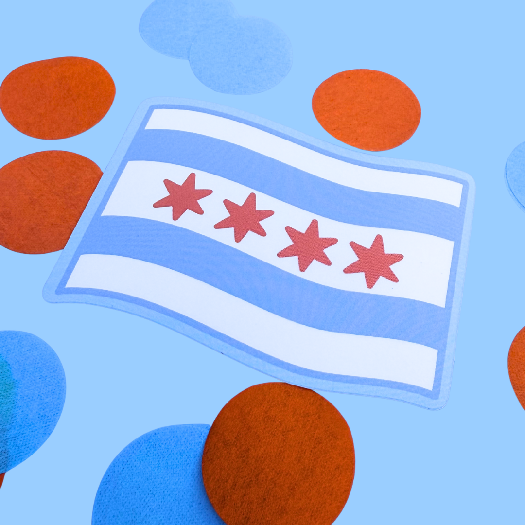 Chicago Flag Sticker - Matte & Holo Stickers - the Chicago Collection
