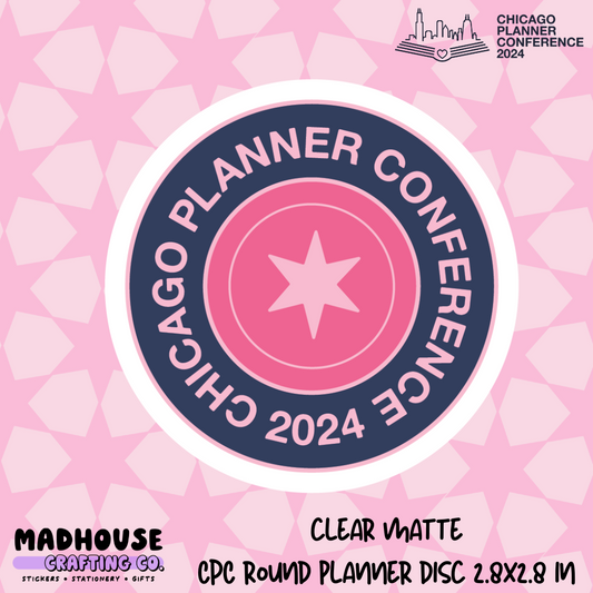 CPC24 Round Planner Discs - Clear Matte Vinyl Die Cut Sticker - 3x3 inches