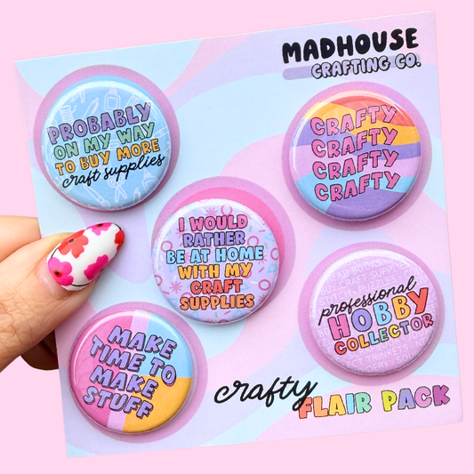 Crafty Flair Buttons - Set of 5