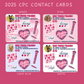 CPC 2025 - Contact Cards | 3.75 x 3.0 inch sticker sheets | Pack of 25 or 50. **READ DESCRIPTION**