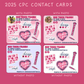 CPC 2025 - Contact Cards | 3.75 x 3.0 inch sticker sheets | Pack of 25 or 50. **READ DESCRIPTION**