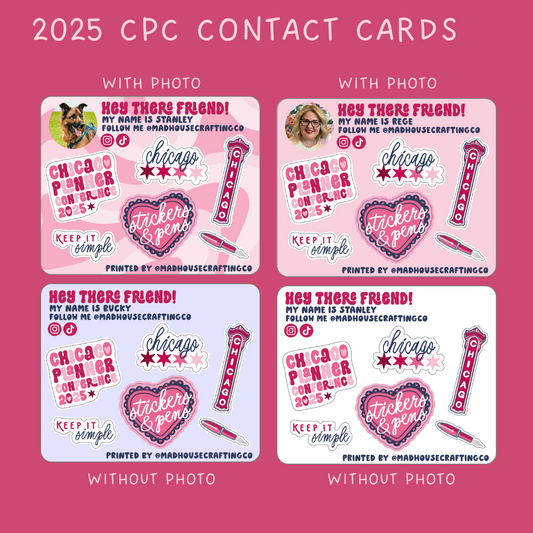 CPC 2025 - Contact Cards | 3.75 x 3.0 inch sticker sheets | Pack of 25 or 50. **READ DESCRIPTION**