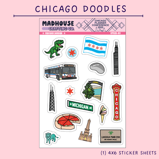CPC25 - Chicago Doodles - 4x6 in Sticker Sheet