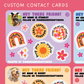 Custom Contact Cards | 3.75 x 3.0 inch sticker sheets | Pack of 25 or 50. **READ DESCRIPTION**