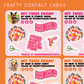 Crafty Contact Cards | 3.75 x 3.0 inch sticker sheets | Pack of 25 or 50. **READ DESCRIPTION**