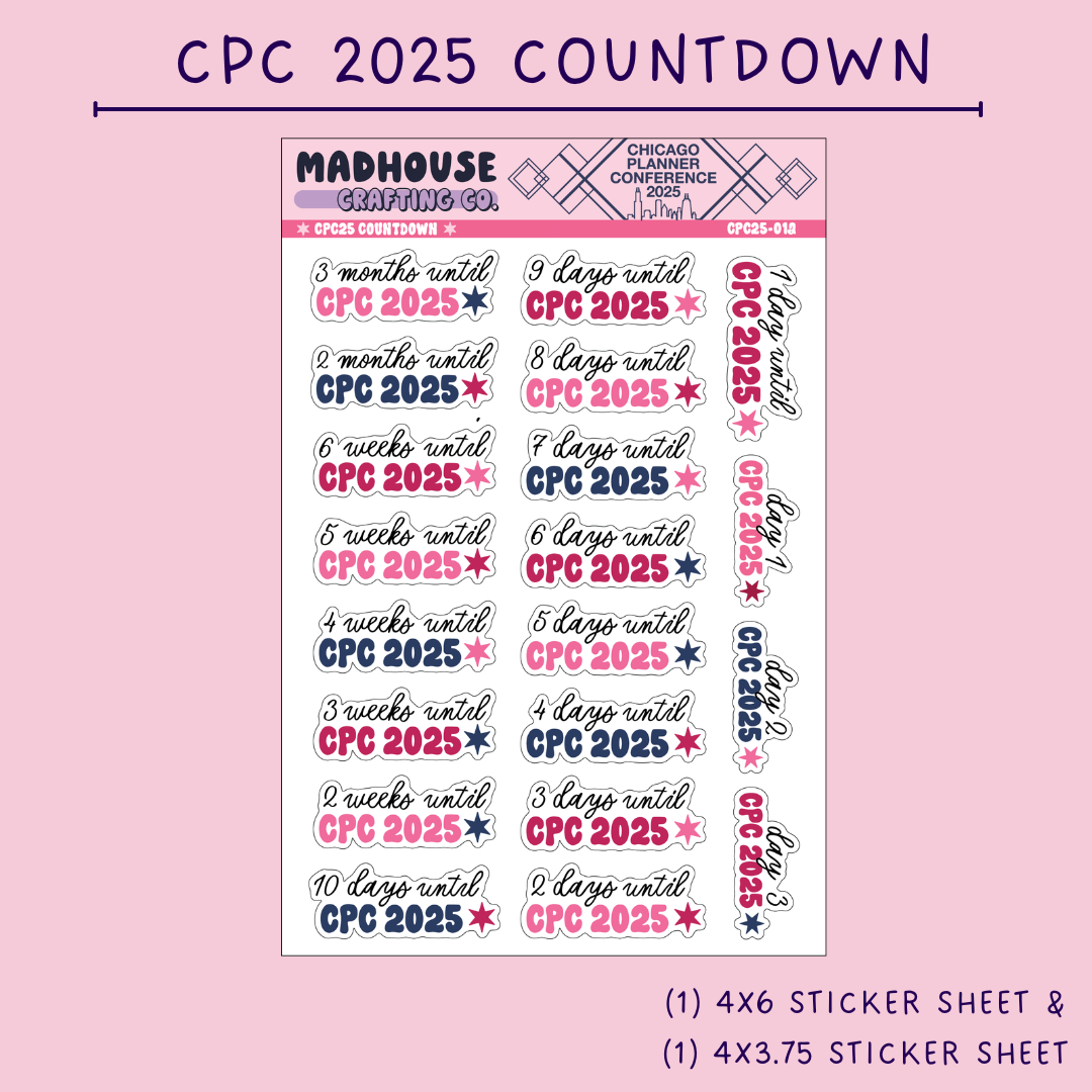CPC25 Countdown - Sticker Sheet Set