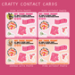 Crafty Contact Cards | 3.75 x 3.0 inch sticker sheets | Pack of 25 or 50. **READ DESCRIPTION**