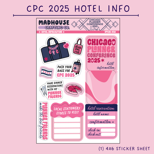 CPC25 Hotel Travel Essentials - 4 x 6 in Sticker Sheet