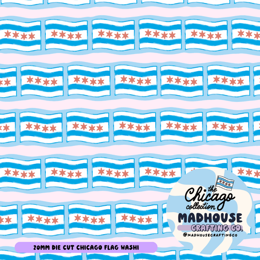 Chicago Flag Die Cut Washi Tape - 20mm - No Foil