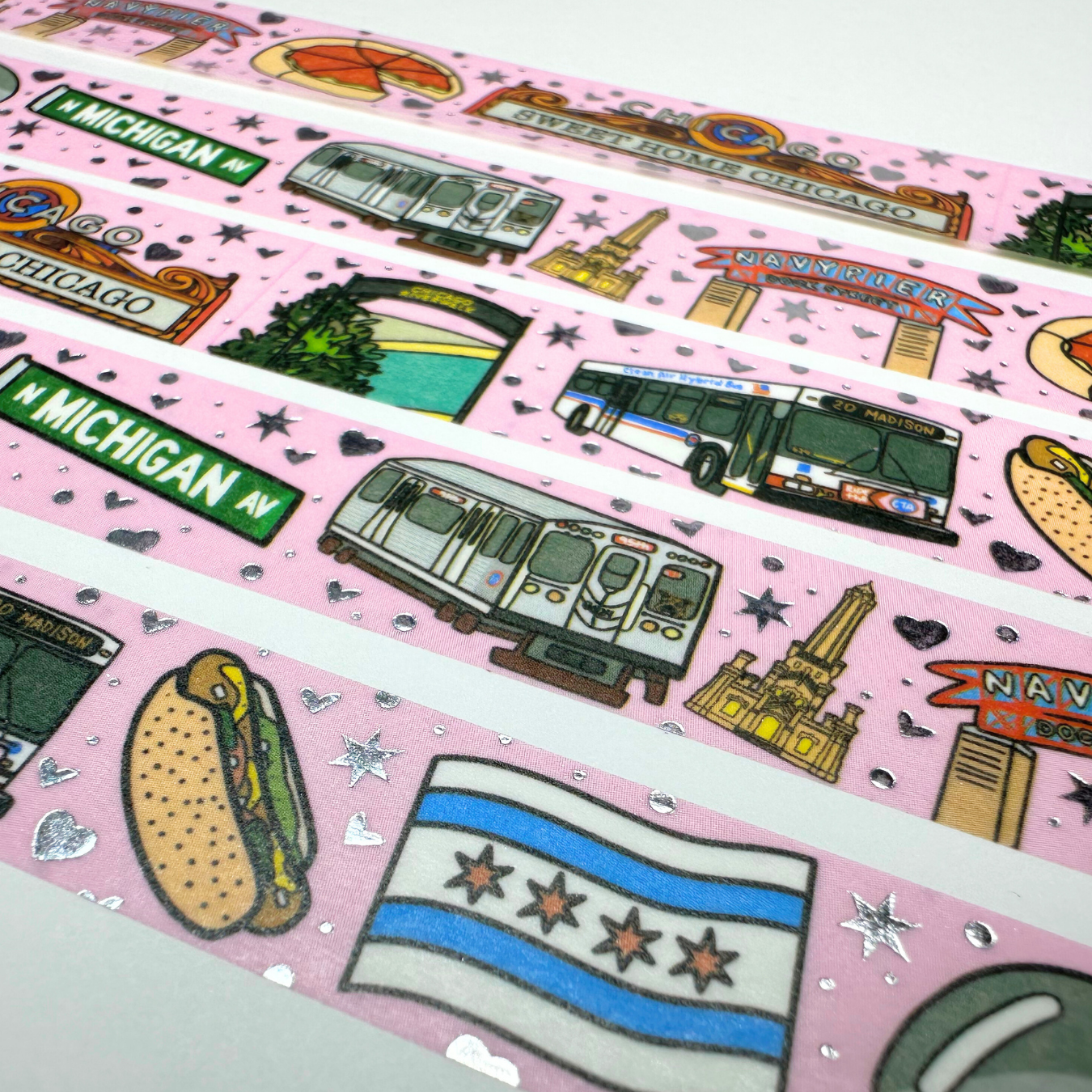 Sweet Home Chicago (CPC25 Silver Edition) - 15mm Foiled Washi Roll