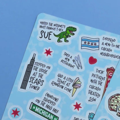 Chicago Travel Essentials - 2-sheet 4 x 6 in Sticker Sheet Set